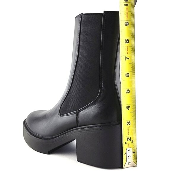 Nine West Women's Doleas Black Faux Leather Platform Slip On Ankle Boots Sz 6.5M - Picture 12 of 16